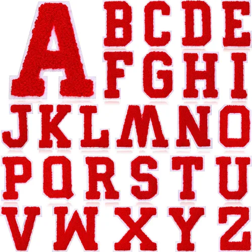 Miniatura 11 de Waydress 26 Piezas Parches de Letras de Felpilla para Planchar de 4.5 Pulgadas Parches de Letras del Alfabeto A-Z de Felpilla para Coser