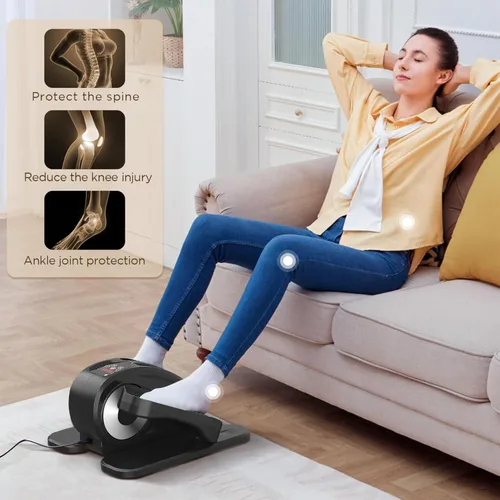 Miniatura 5 de Tappio Elíptica para debajo del escritorio, ejercitador eléctrico de pedales, elíptica sentada totalmente montada, compacta y portátil con control