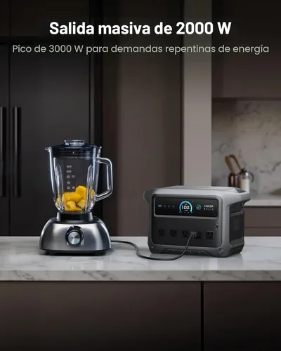 Miniatura 3 de Anker SOLIX C1000 Gen 2 Estación de energía portátil, generador solar de 2,000 W (pico 3,000 W), carga completa en 49 minutos, batería LiFePO4