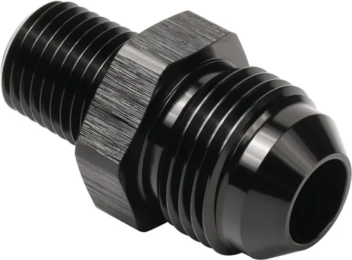 Miniatura 64 de 3AN macho Flare a 1/4 NPT tubo macho 90 grados codo adaptador unión aluminio negro