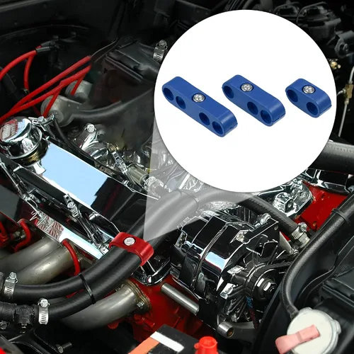 Miniatura 3 de X AUTOHAUX 2 Unidades 0.276 in-0.315 in Motor de coche Bujía Separador de Alambre Telares Divisor Organizador Abrazadera Plástico Azul