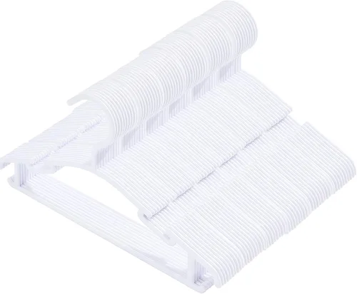 Paquete de 60 perchas blancas para ropa de bebé, antideslizantes, para ropa de recién nacido, para regalo, para ropa de recién nacido, percha Blanco