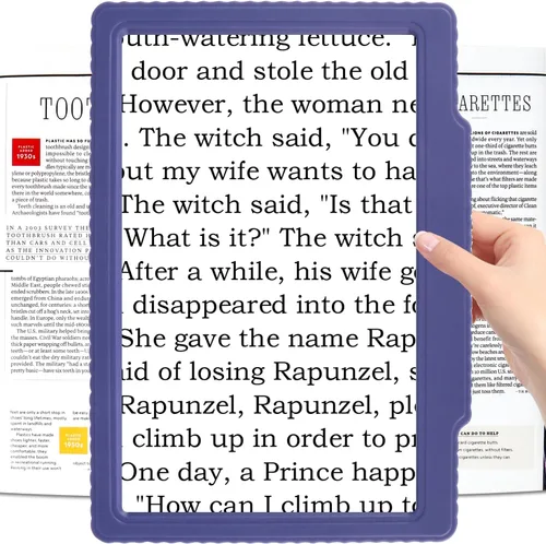 Miniatura 10 de 5X Lupa de página grande para lectura, lupa de visualización de página completa de mano, lupa ligera para lectura para personas mayores y personas