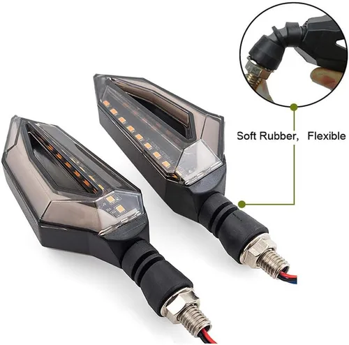 Miniatura 2 de Luces LED intermitentes universales para motocicleta de 10mm. Luces delanteras y traseras para intermitentes de 12 LED