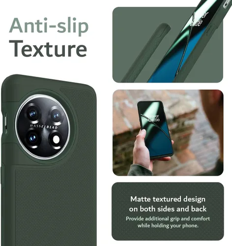 Miniatura 5 de TUDIA DualShield Grip - Funda protectora para OnePlus 11 5G (2023), MergeGrip, de doble capa, a prueba de golpes, delgada, de grado militar, Verde