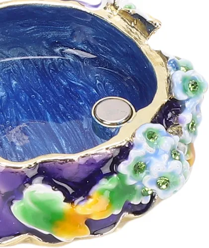 Miniatura 7 de Yosoo Exquisite Flower Enamel Jewelry Box, Zinc Alloy Decorative Jewelry Box Trinket Organizer for Rings Earrings