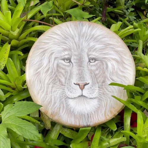 Miniatura 5 de Tambor de chamán león con diseño de tambor etéreo hecho a mano, tambor chamánico siberiano, batería de música para el hogar, adorno con palillo
