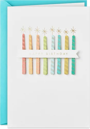 Hallmark - Tarjeta de cumpleaños premium de la línea Signature (velas, alguien que brilla) para compañero de trabajo, amigo, hermano
