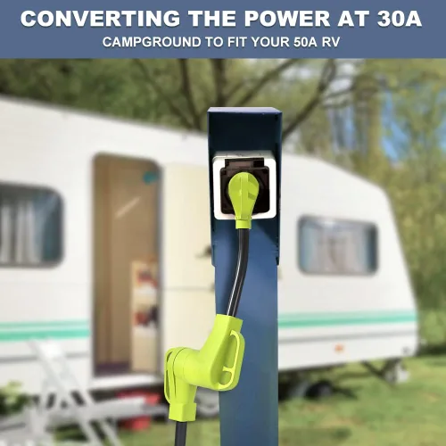 Miniatura 5 de Cable adaptador de caravana de 30 Amp a 50 Amp, macho NEMA TT-30P a hembra 14-50R de alimentación eléctrica Dogbone, para caravana, remolque