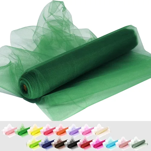 Miniatura 66 de Rollos de tela de tul, 54 pulgadas por 10 yardas (30 pies), cinta de tul para decoración de fiestas de boda, rollo de tela transparente en bobina