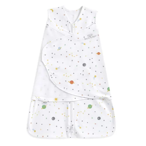 Miniatura 45 de HALO Saco de dormir envolvente 100% algodón, manta vestible ajustable de 3 vías, TOG 1.5, algodón selva, prematuro, nacimiento-5 libras Jungle