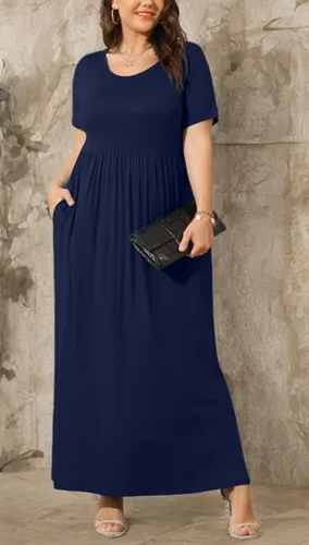 Miniatura 6 de Bishuige - Vestido largo de verano con bolsillos para mujer, tallas extragrandes de XL a 6X