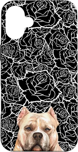 Miniatura 23 de American Bulldog Bully Dog Rose Flower Black White Pattern Case for iPhone 17