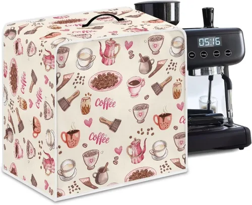 Miniatura 12 de Funda para cafetera, poliéster, azul, se adapta a la mayoría de máquinas de café estándar, protector resistente al polvo, huellas dactilares