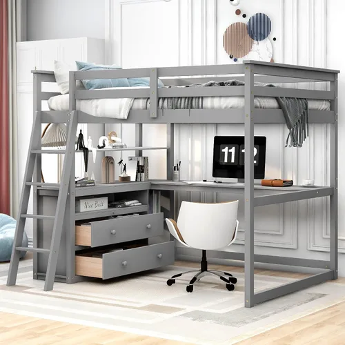 Miniatura 11 de Cama baja de tamaño individual con tobogán y escalera, marco de cama con barandillas de seguridad y techo en forma de casa, para dormitorio