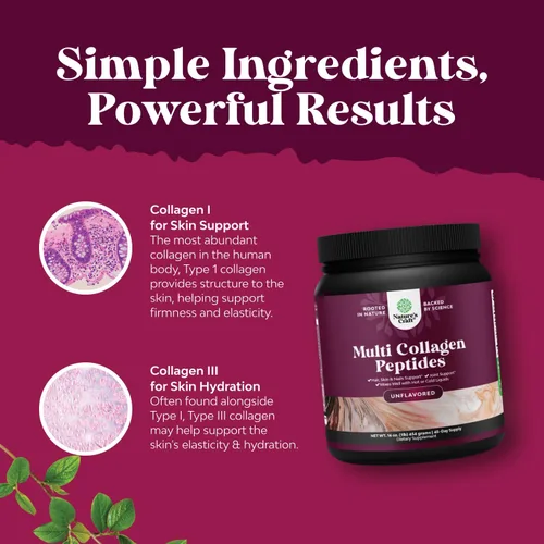 Miniatura 5 de Natures Craft Proteína en polvo multicolágeno para mujeres y hombres, péptidos de colágeno hidrolizados Keto, 45 porciones, vitaminas