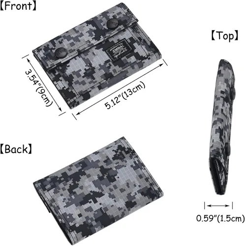 Miniatura 2 de JEMINAL Carteras de los hombres impreso camuflaje bilingüe adolescentes niños para niños