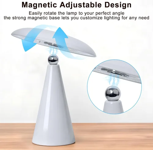 Miniatura 2 de Lámpara de setas de mediados de siglo moderna, lámpara de mesa LED recargable sin cable, luz de cabecera regulable táctil de 3 temperaturas