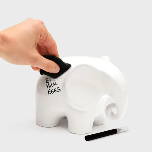Miniatura 3 de Luckies - Pizarra blanca de elefante, accesorios de escritorio de elefante, pizarra de borrado en seco de cerámica, suministros de oficina
