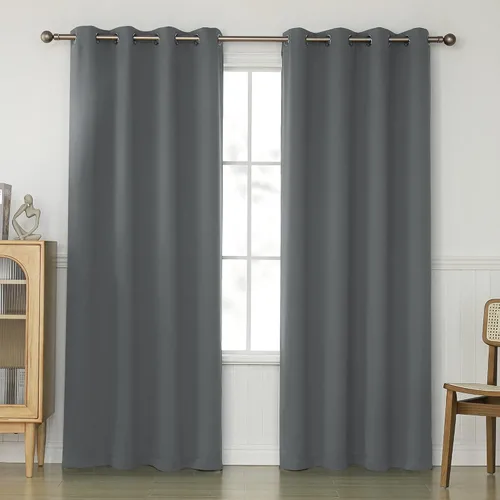 Miniatura 9 de KEQIAOSUOCAI Cortinas rosa bebé de 63 pulgadas para habitación de niñas - Con aislamiento térmico que oscurece la habitación, cortinas de ventana