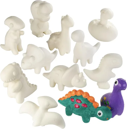 Miniatura 8 de Kit de manualidades de juguetes esponjosos de dinosaurio gigante, 12 formas diferentes de dinosaurios con 12 pinturas de tela (4-6 pulgadas)