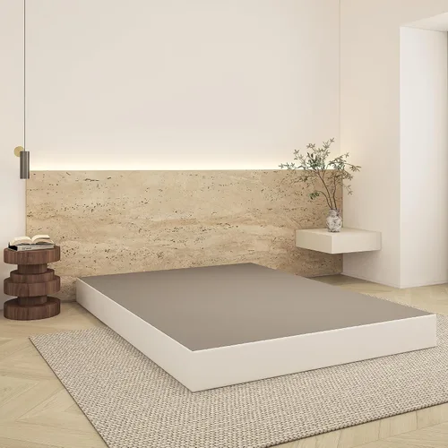 Miniatura 3 de Base de cama tamaño Queen de 7 pulgadas de alto, base de colchón de metal resistente de 3000 libras con funda de tela, fácil montaje, silenciosa