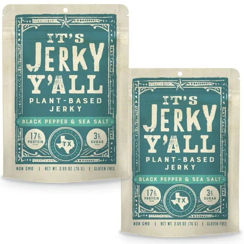 Miniatura 13 de It's Jerky Y'all - Plant Protein Jerky - The Smarter Jerky 16-19g Protein + 8-10g Fiber Per Bag Non-GMO, No Cholesterol, Born in Texas