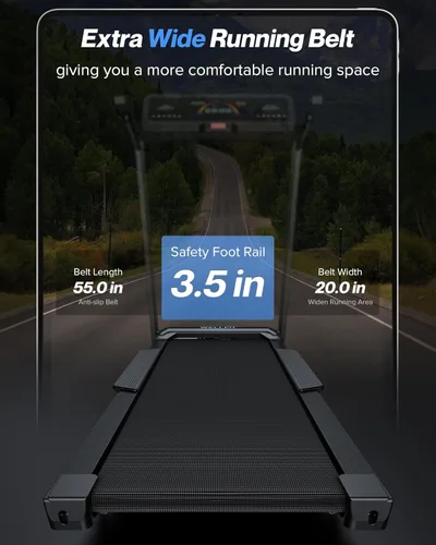 Miniatura 5 de WELLFIT - Cinta de correr inclinada automática, 15% de inclinación resistente, para el hogar 4.5HP, 10 MPH, 500 lbs Capacity, 20'' x 55'' Running