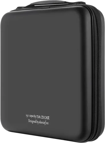 Miniatura 20 de alavisxf xx Estuche para CD, funda protectora de EVA para DVD de 28 capacidades, portátil, con cremallera, para CD, organizador de almacenamiento