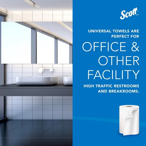 Miniatura 9 de Scott® Essential - Toallas de rollo duro universales (02068), con Absorbency Pockets™, núcleo de 1.5 pulgadas, blanco