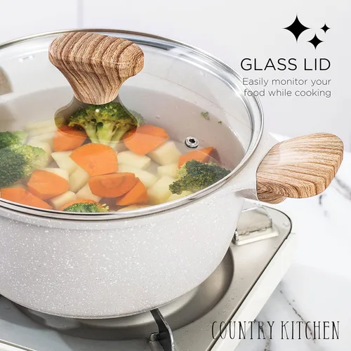 Miniatura 4 de Country Kitchen Juego de utensilios de cocina de aluminio fundido antiadherente, utensilios de cocina duraderos para cocinar todos los días, crema