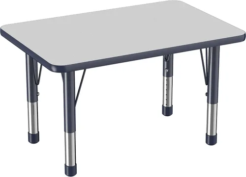Miniatura 114 de FDP - Mesa rectangular para actividades escolares y aulas (24 x 36 pulgadas), patas gruesas para niños pequeños, altura ajustable de 15 a 24
