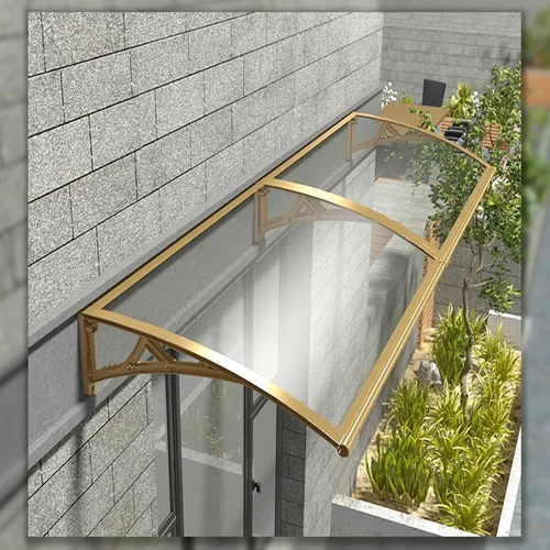 Toldo curvado para ventana delantera, refugio de protección contra la lluvia y la nieve, para patio al aire libre, cubierta de policarbonato