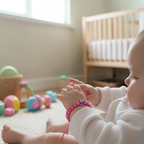 Miniatura 3 de Pulsera roja para bebés, niña y bebé. Amuleto de protección para bebé. Cuerda para la buena suerte y el mal de ojo. Pulsera infantil para bebé