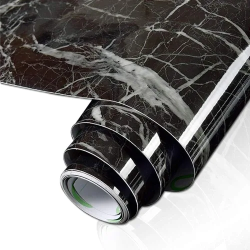 Miniatura 7 de YENHOME Papel de contacto de mármol negro para encimeras, papel de contacto impermeable de 17.7 x 118 pulgadas, papel de contacto de mármol negro