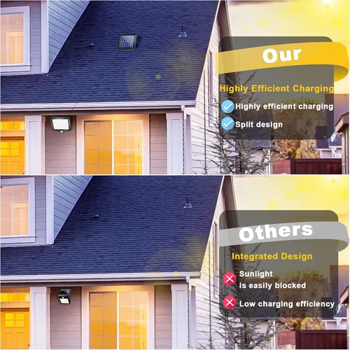 Miniatura 4 de Luces solares para pared exterior con sensor de movimiento, 56 LED ultra brillantes IP65 impermeables Luz solar separable para porche, cable de 16.4