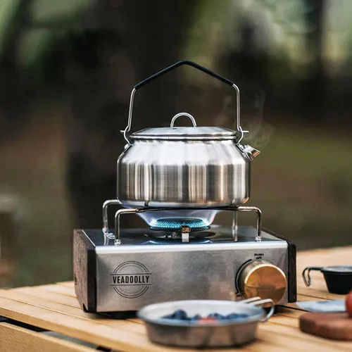 Miniatura 9 de Hervidor de agua hirviendo de acero inoxidable de 1 litro, tetera portátil y ligera de calentamiento rápido, ideal para senderismo, picnic, viajes