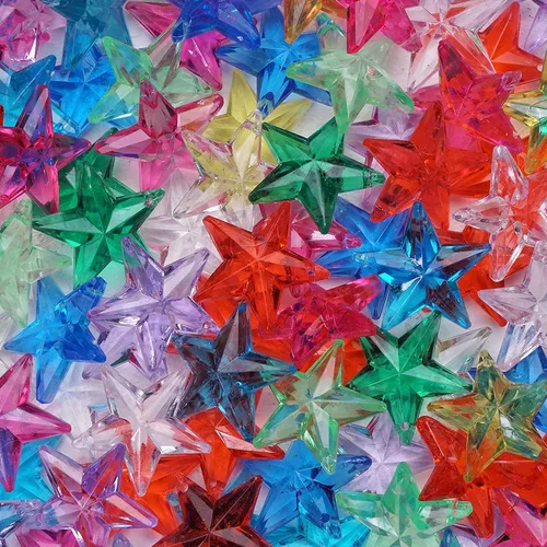 Miniatura 8 de Estrellas de plástico, piedras preciosas y cristales, paquete de 220 piezas (0.9 libras) de relleno de jarrón - Joyas para manualidades - Rocas