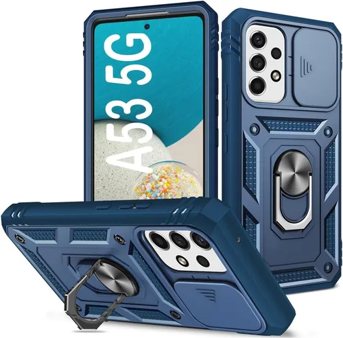 Miniatura 51 de PASNEW Funda para Samsung Galaxy A54, Soporte Metálico y Cubierta Deslizante para Cámara, Militar Multicapa Resistente de Cuerpo Completo a Prueba