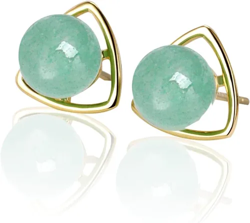 Miniatura 80 de Jade Earrings Studs,Green Jade Earrings for Women,925 Sterling Silver Earrings Studs for Sensitive Ears,Handmade Jade Earrings for Birthday