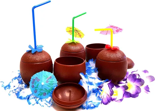 Miniatura 5 de Copas de coco, tazas de coco Tiki Bar (4)