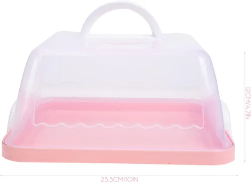 Miniatura 7 de LIFKOME Contenedor cuadrado de almacenamiento para tartas, caja de macarrones con asa de bloqueo para tartas, contenedor de almacenamiento cuadrado