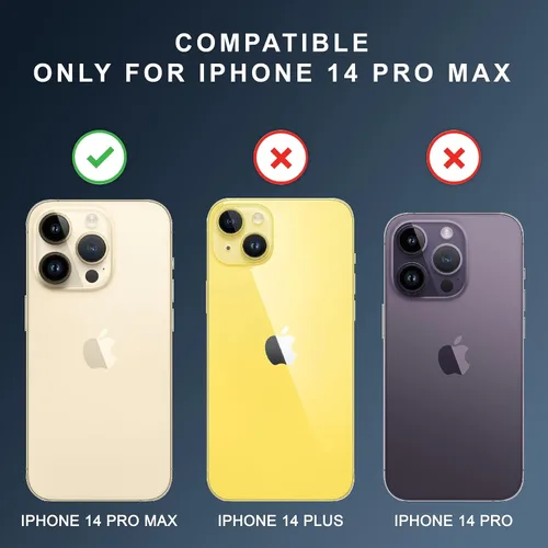 Miniatura 7 de CEDO Funda con función atril para iPhone 14 Pro Max, ajustable en 3 direcciones con soporte de metal, protección contra golpes de grado militar