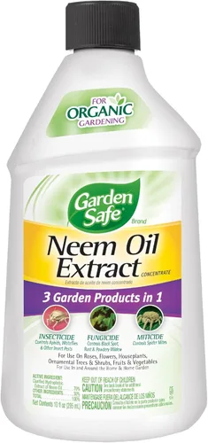 Garden Safe Extracto de aceite de neem concentrado, para jardinería orgánica, fungicida, insecticida, acaricida, aceite de neem para plantas, 10