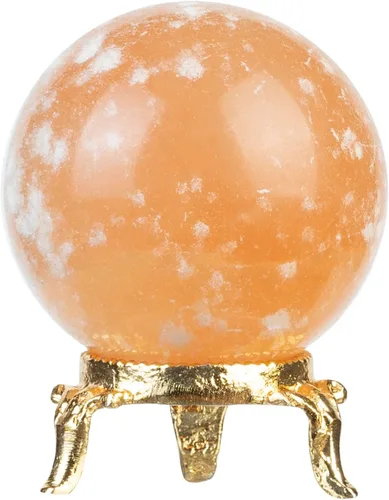 Miniatura 12 de Crocon Bola esférica de piedra de jaspe rojo de 2.165 in con soporte de metal, más de 1400 quilates, esfera de curación, escultura para adivinación
