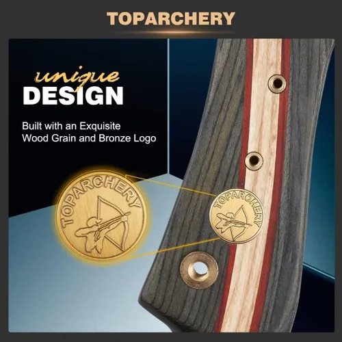 Miniatura 6 de TOPARCHERY Juego de arco recurvo de 62 pulgadas, arco y flecha para adultos, para principiantes o adultos