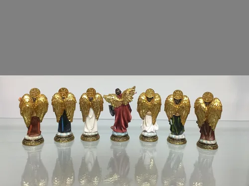 Miniatura 2 de Love's Gift Estatua de siete arcángeles de 6 pulgadas, juego completo de siete ángeles, colección sagrada, decoración religiosa, escultura de Pascua