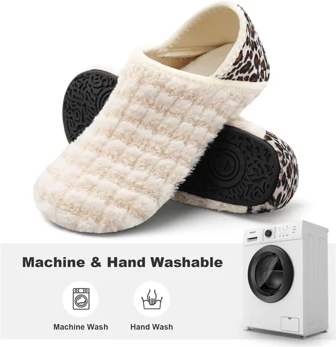 Miniatura 6 de XIHALOOK Pantuflas de casa para mujeres y hombres, zapatos de calcetín acogedores con suela de goma suave para interiores y exteriores