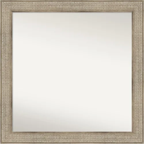 Miniatura 375 de Amanti Art Espejo de baño plateado para sobre fregadero, 26 x 26 pulgadas, espejo cuadrado de níquel pulido, marco de madera tradicional mediano, se