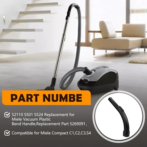 Miniatura 2 de S2110 S501 S524 Reemplazo para mango curvado de plástico Miele para aspiradora, pieza de repuesto 5269091-Completa C1, C2, C3 y todas